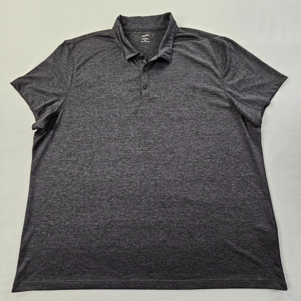 Alfani Stretch Gray Short Sleeve Polyester Performance Polo Shirt Mens 3XL